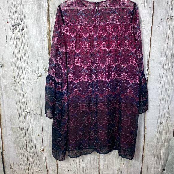 Nanette Lepore Moody Romance Dress Fuschia Kiss Multi Color Women Size 14   B - Picture 5 of 8